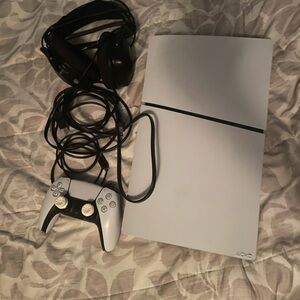 White Gaming Console with Controller